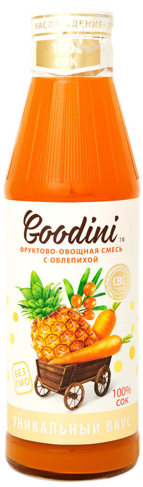 Сок Goodini Фруктово-овощная смесь с облепихой 750мл