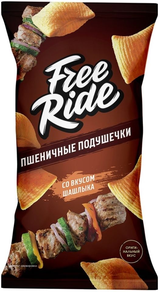 Подушечки Free Ride пшеничные со вкусом шашлыка 40г