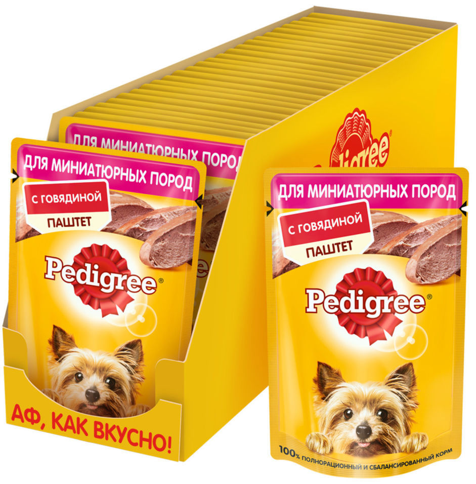 Паштет для собак Pedigree с говядиной 80г (упаковка 24 шт.)
