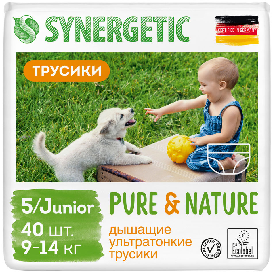 Подгузники-трусики Synergetic Pure&Nature размер 5 Junior 40шт
