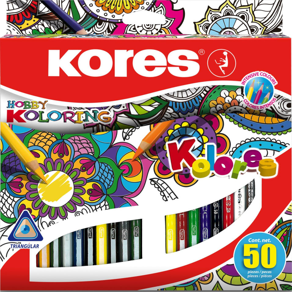 Карандаши цветные Kores Hobby Koloring 50 цветов