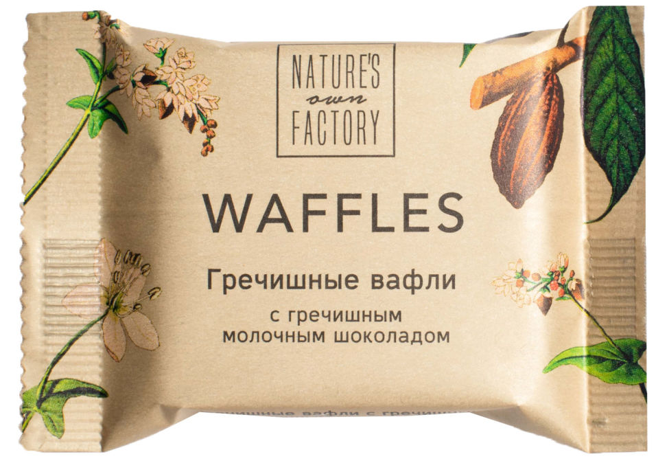 Вафли Natures Own Factory гречишные с гречишным молочным шоколадом 20г