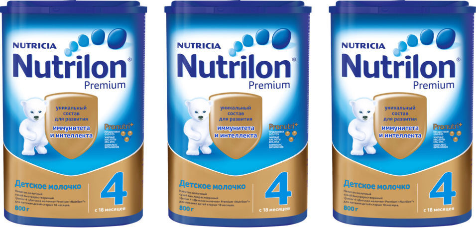 Смесь Nutrilon 4 Premium Junior С 18 месяцев 800г (упаковка 3 шт.)
