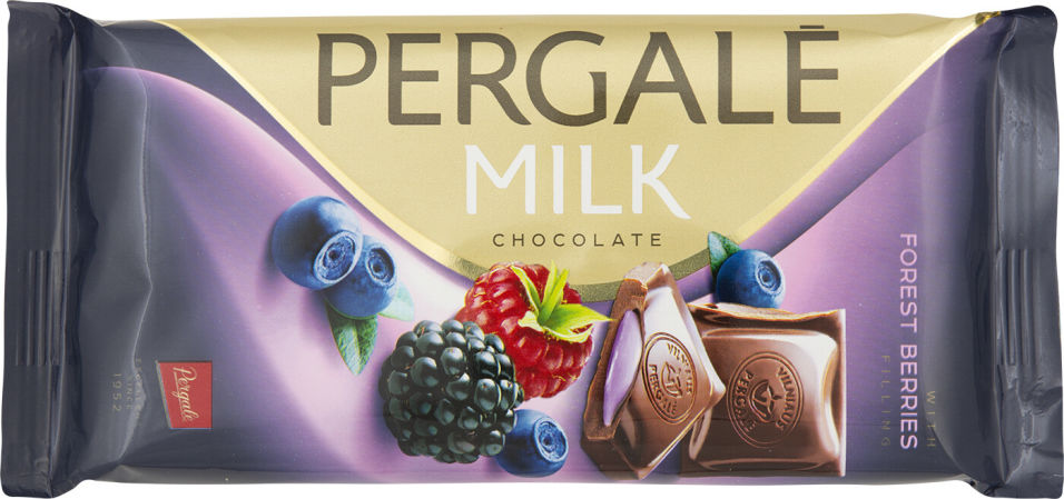 Шоколад Pergale Milk молочный с лесными ягодами 100г