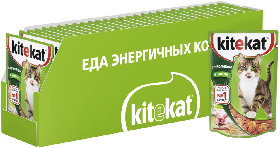Корм для кошек Kitekat с кроликом в желе 85г (упаковка 28 шт.)