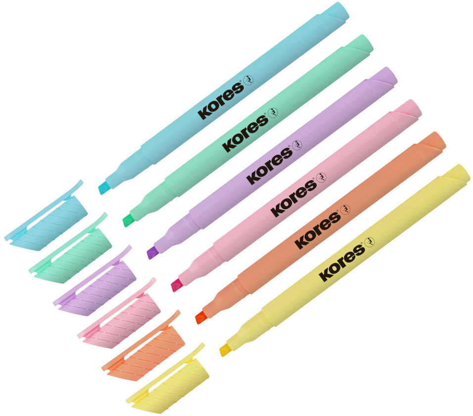 Текстовыделители набор Kores High Liner Pastel 6 цветов