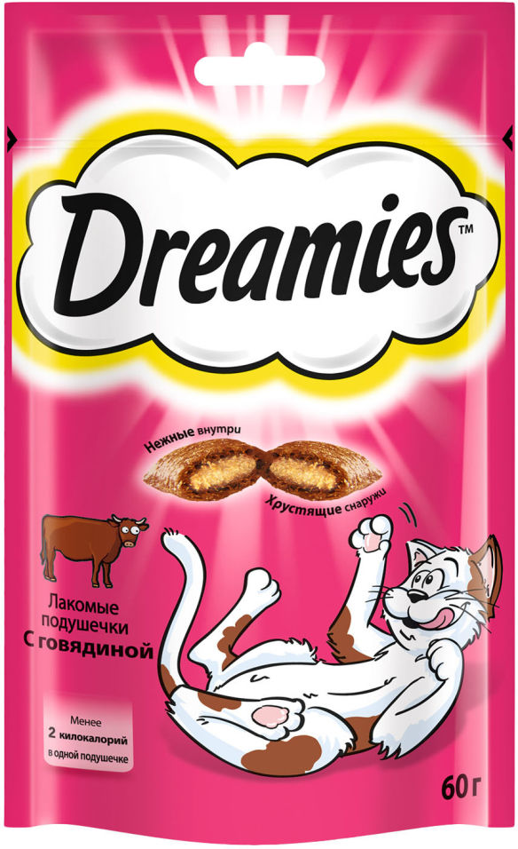 Лакомство для кошек Dreamies с говядиной 60г (упаковка 6 шт.)