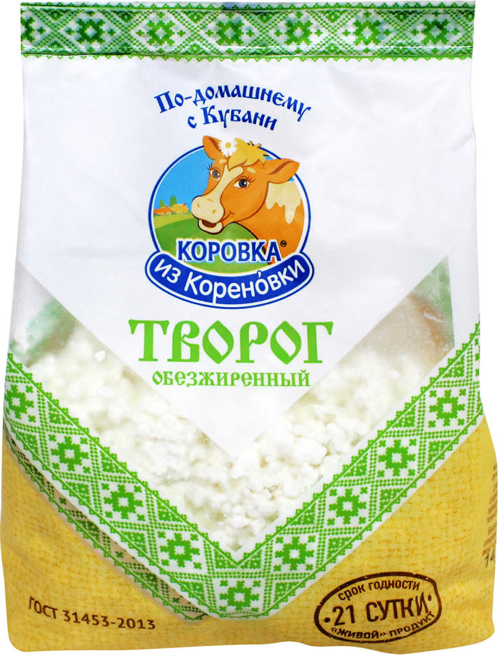 Творог Коровка из Кореновки обезжиренный 340г