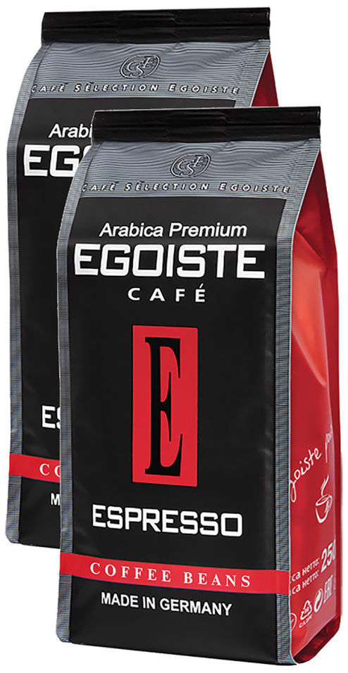Кофе в зернах Egoiste Espresso 250г (упаковка 2 шт.)