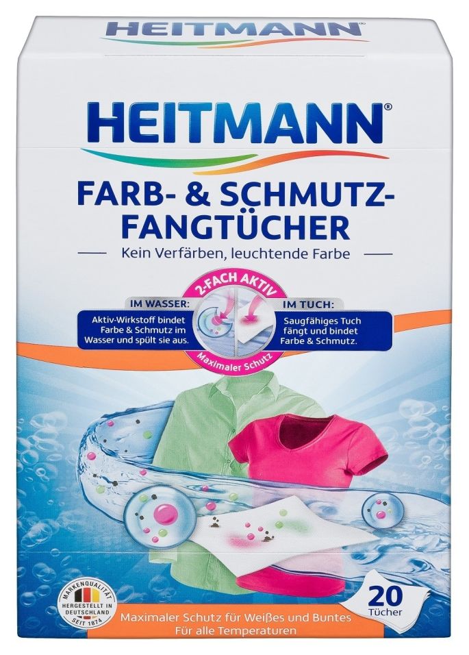 Салфетки для стирки Heitmann для предотвращения случайной окраски 20шт