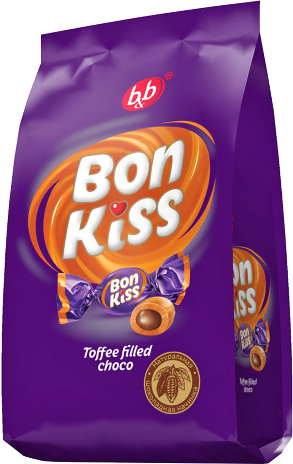 Конфеты Bon Kiss Ирис с шоколадной начинкой 180г