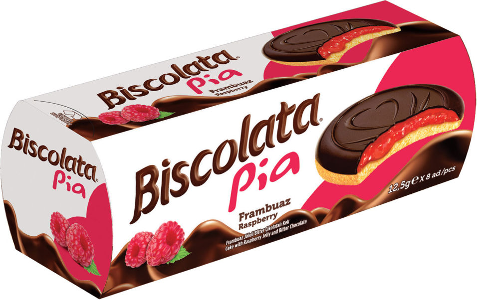 Печенье Biscolata Pia с малиной 100г