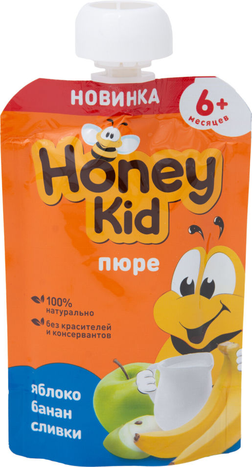 Пюре Honey Kid Яблоко-банан-слива 90г