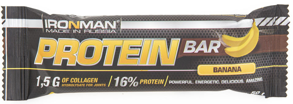Батончик протеиновый ironMan Protein Bar со вкусом банана 50г
