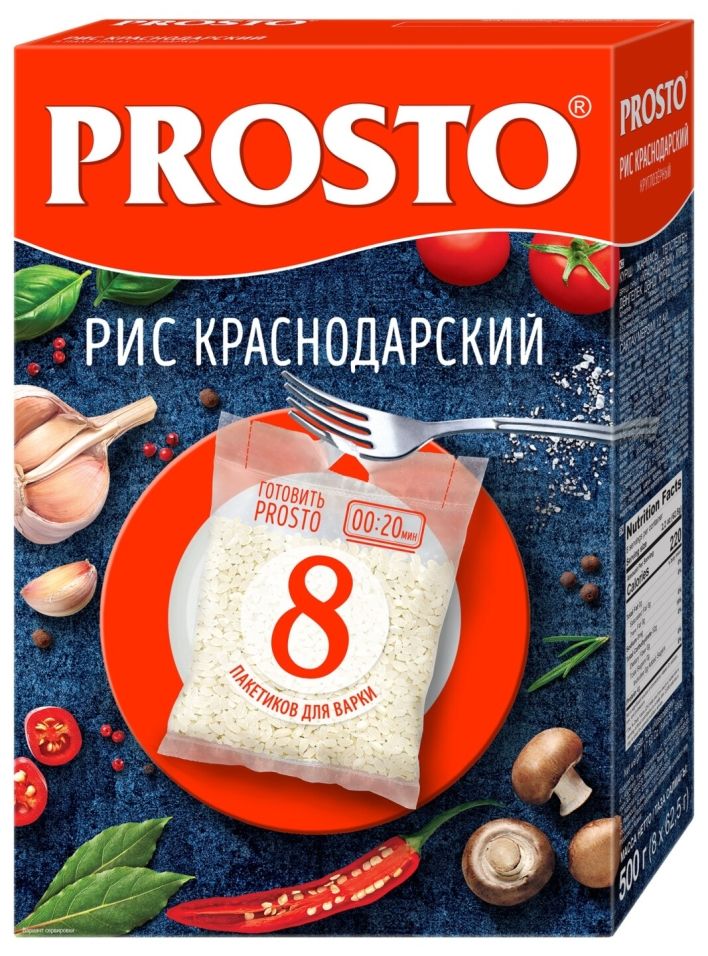Рис Prosto Краснодарский круглозерный 8пак*62.5г