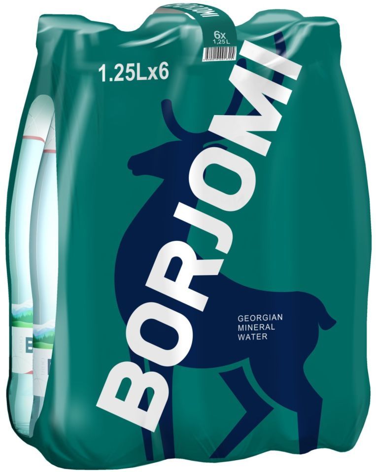 Вода Borjomi минеральная лечебно-столовая газированная 1.25л (упаковка 6 шт.)