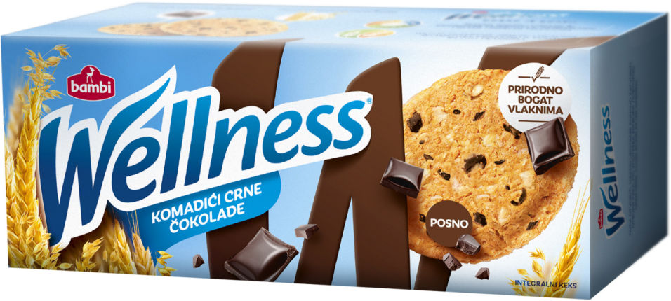 Печенье Wellness с шоколадом и витаминами 210г