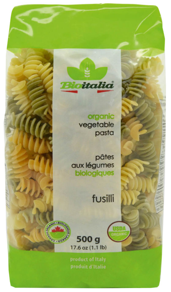 Макароны BioItalia с томатом и шпинатом BIO 500г