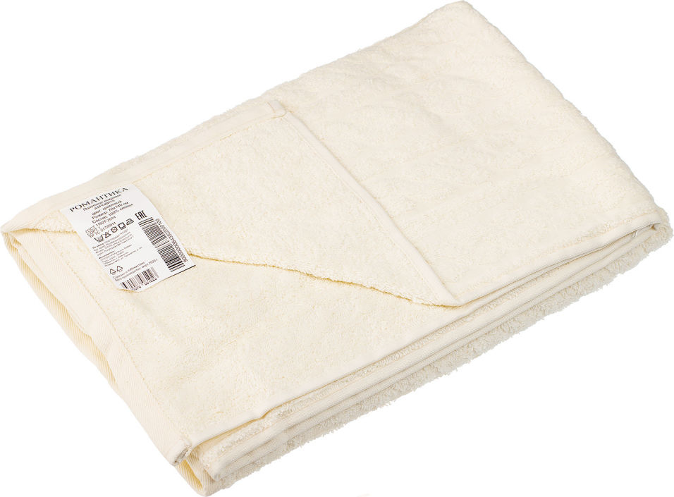 Полотенце махровое Романтика кремовое 70*140см