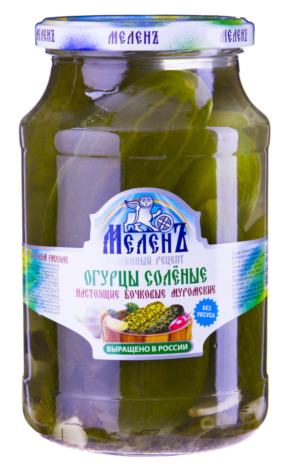 Огурцы Меленъ соленые бочковые 900г