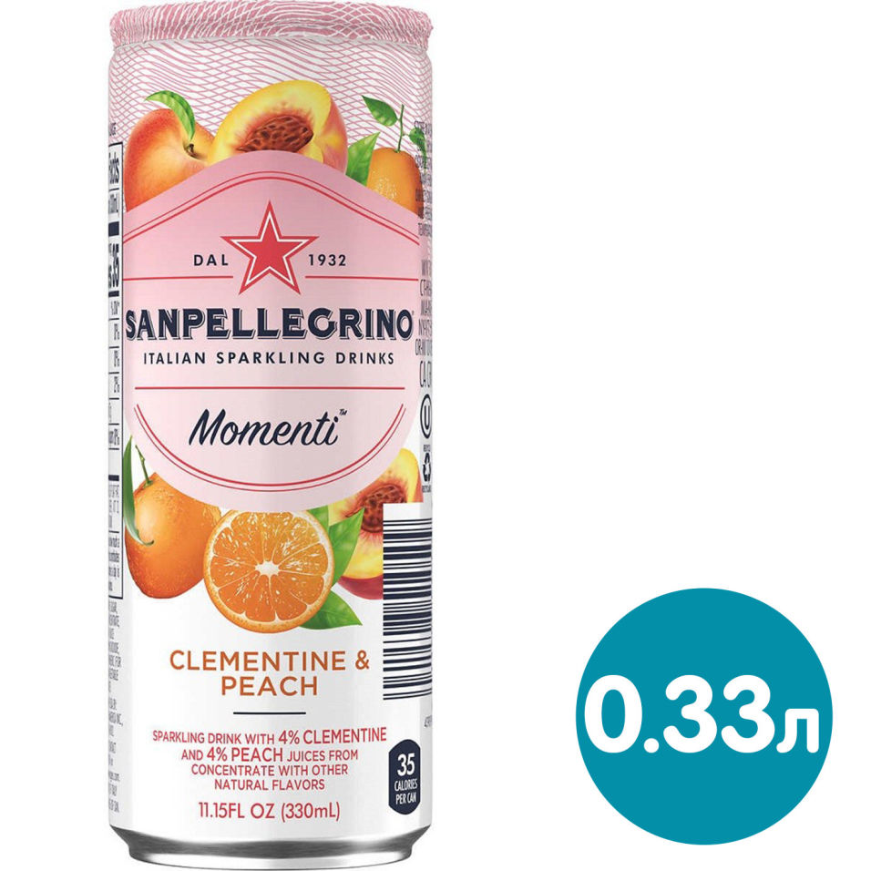 Напиток San pellegrino Momenti Clementine&Peach 330мл