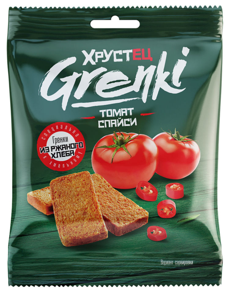 Гренки Хрустец ржаные Томат спайси 80г