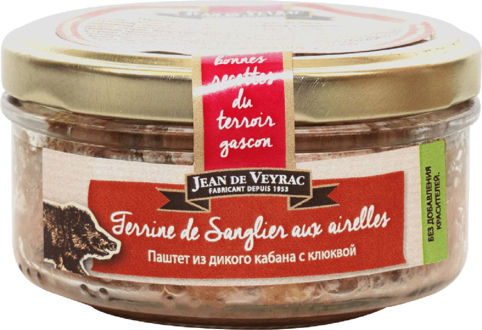 Паштет Jean de Veyrac из дикого кабана с клюквой 130г