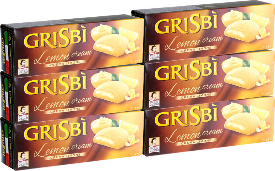 Печенье Grisbi с лимонным кремом 150г (упаковка 3 шт.)