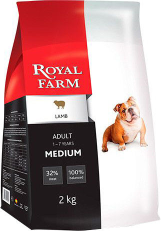 Сухой корм для собак Royal Farm Ягненок для средних пород 2кг Сухой корм для собак Royal Farm Ягненок для средних пород 2кг