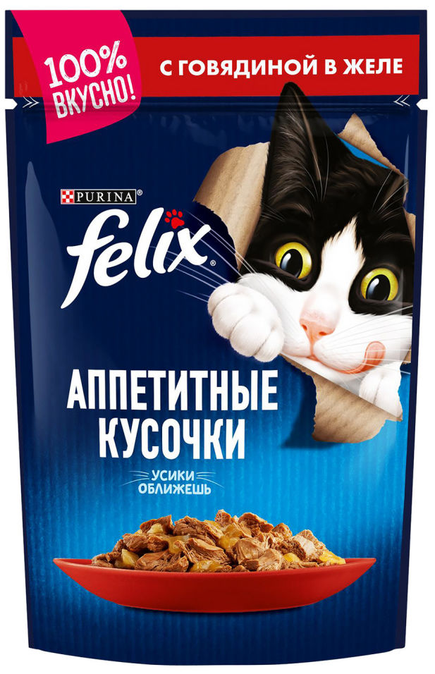 Отзывы о Корме для кошек Felix Аппетитные кусочки с говядиной в желе 85г Отзывы о Корме для кошек Felix Аппетитные кусочки с говядиной в желе 85г