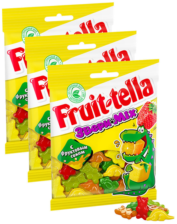 Мармелад Fruittella жевательный Звери Mix 70г (упаковка 3 шт.)