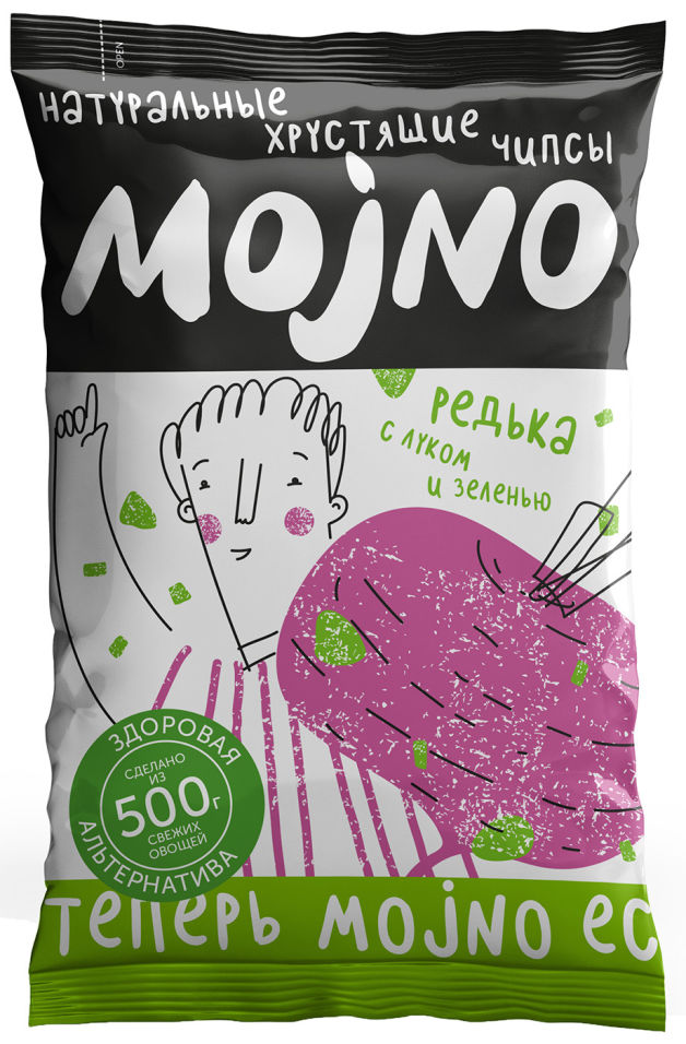 Чипсы MOjNO натуральные из редьки с луком и зеленью 75г