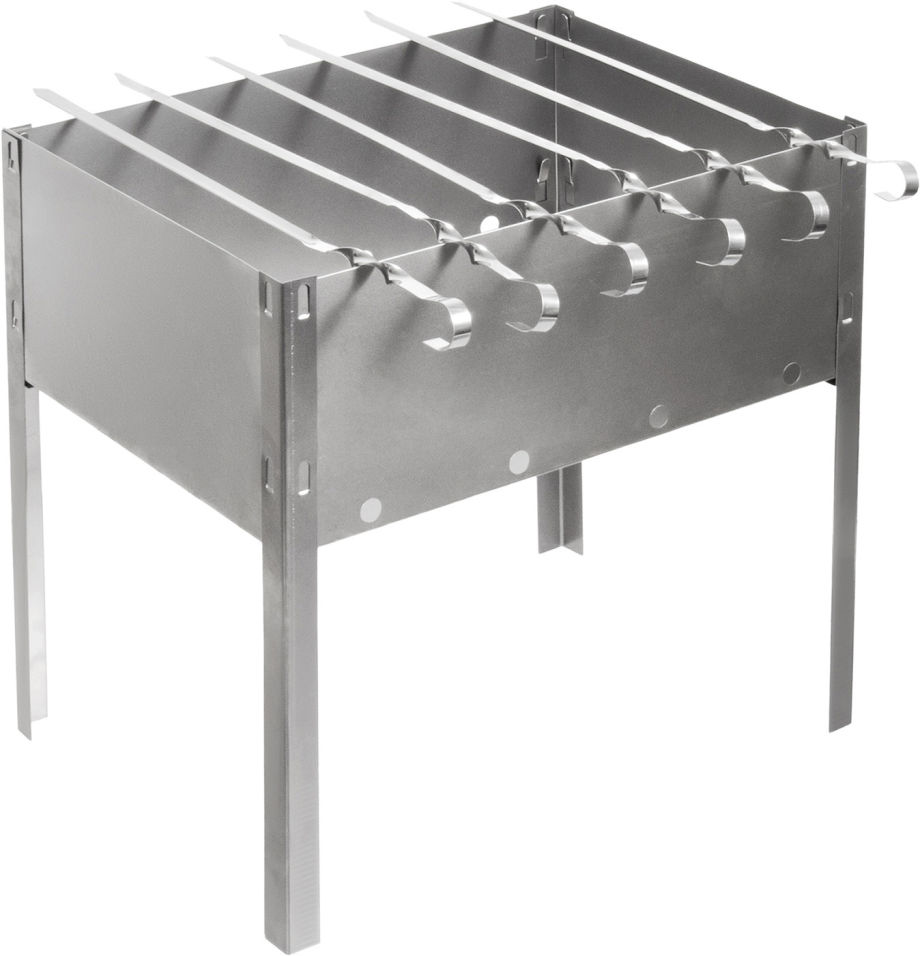 Мангал BoyScout сборный с 6 шампурами из нержавеющей стали в комплекте 35*25*35см