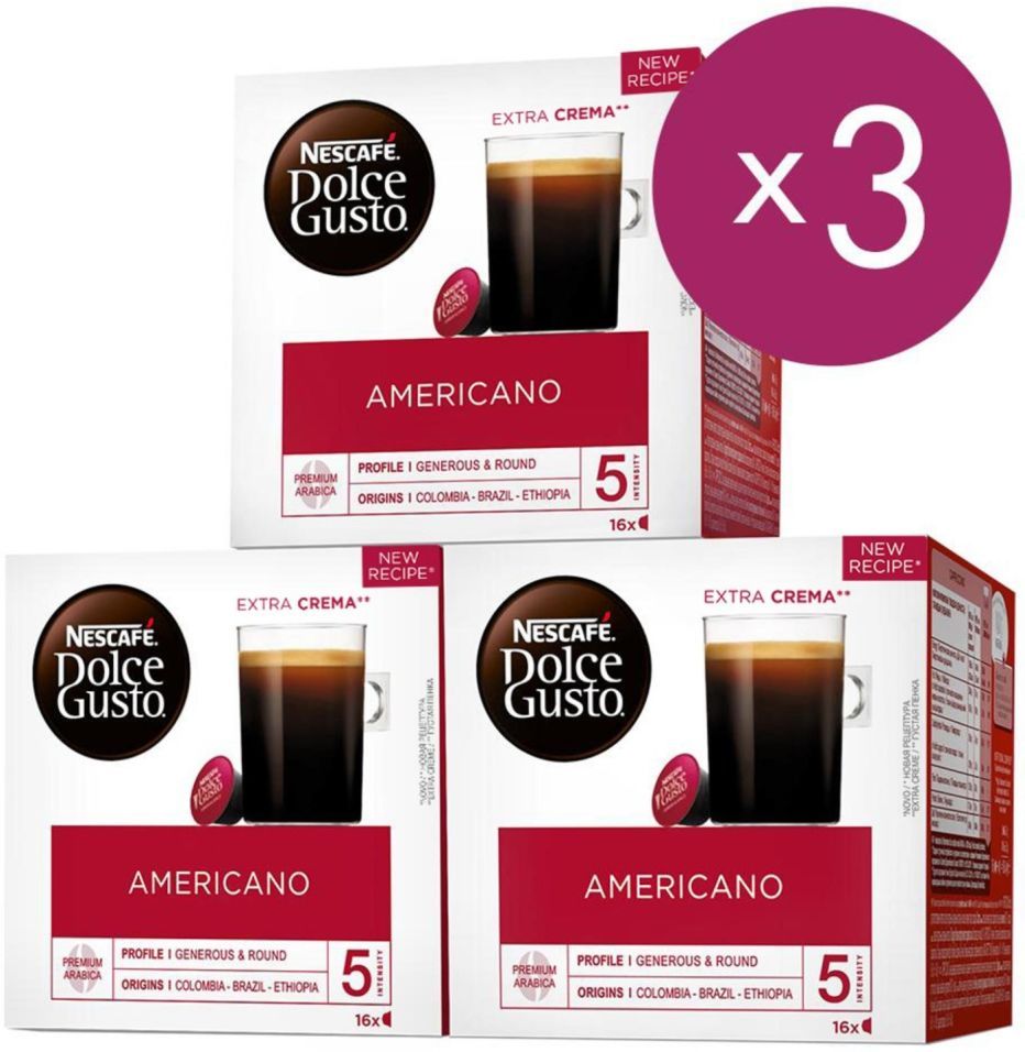 Кофе в капсулах Nescafe Dolce Gusto Americano 16шт (упаковка 3 шт.)