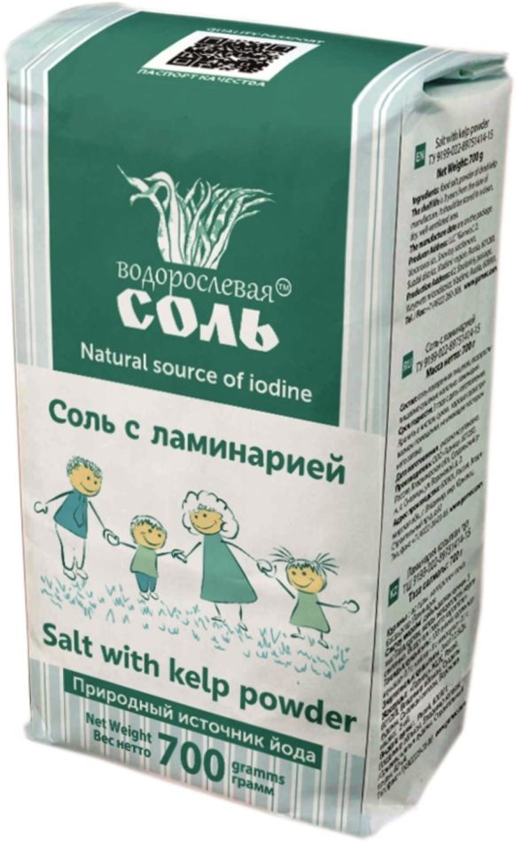 Смесь Водорослевая соль ламинария с солью без глютена 700г