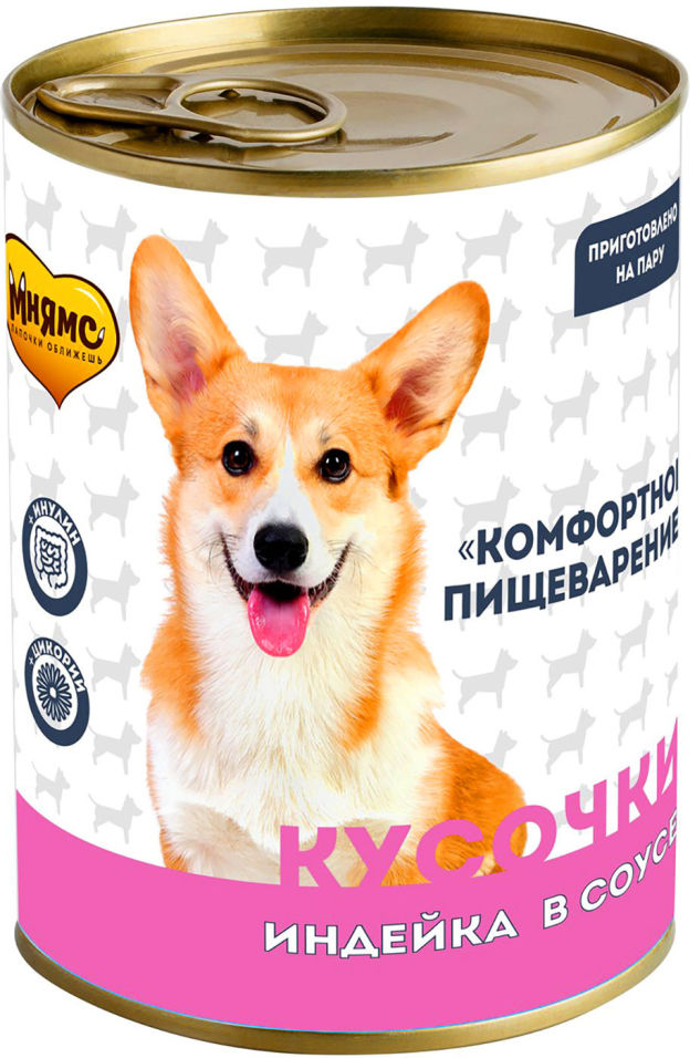 Корм для собак Мнямс Комфортное Пищеварение Кусочки в соусе с индейкой 400г