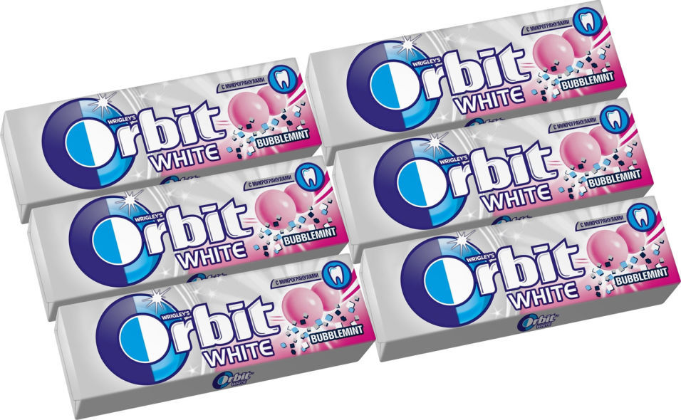 Жевательная резинка Orbit White Bubblemint 136г упаковка 6 шт 168₽