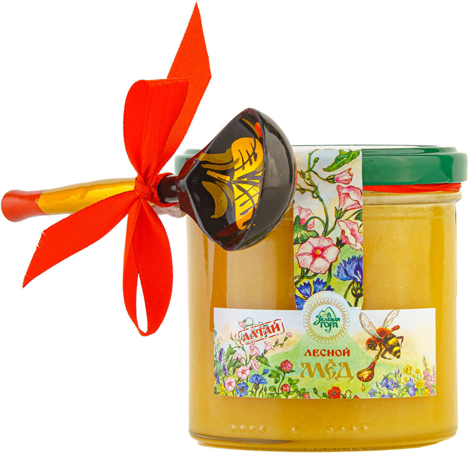 Мед Зеленая Гора Алтайский лесной с ложкой 400г
