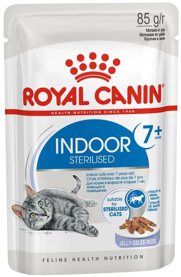 Корм для кошек Royal Canin Indoor Sterilised 7+ желе 85г Корм для кошек Royal Canin Indoor Sterilised 7+ желе 85г
