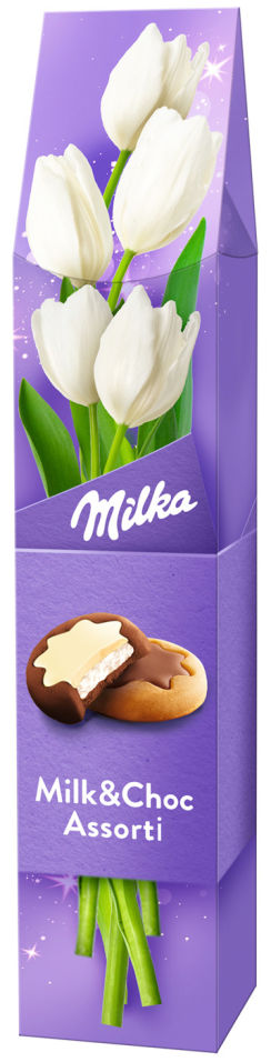 Печенье Milka Milk and Choc White Ассорти с молочной начинкой в шоколаде 75г