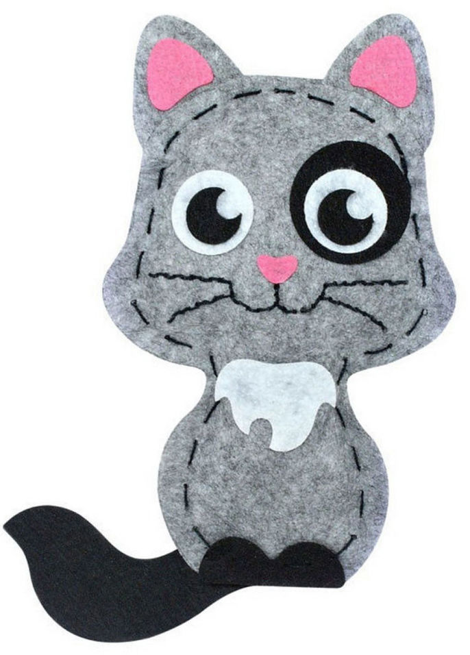 Набор для шитья Feltrica игрушка из фетра Кот серый 16.8*21см