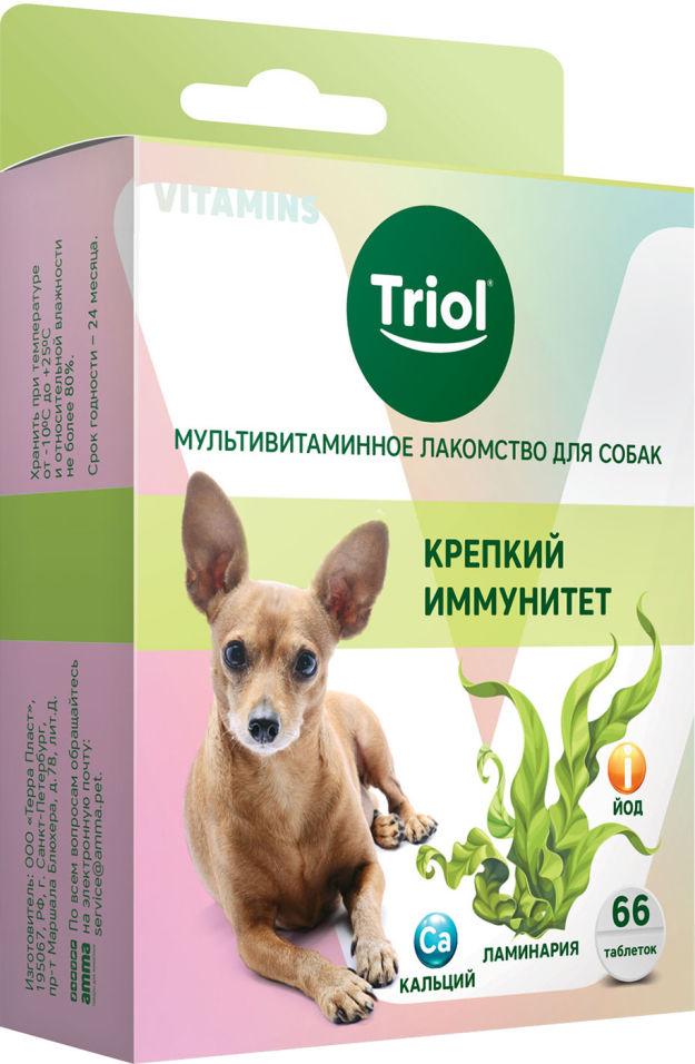 Лакомство для собак Triol Крепкий иммунитет 30г Лакомство для собак Triol Крепкий иммунитет 30г