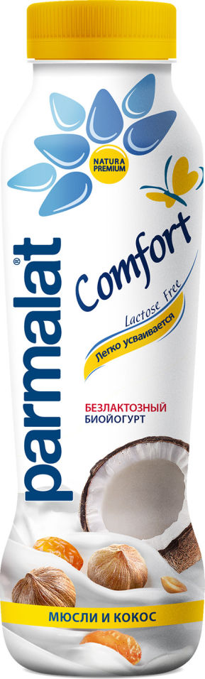 Биойогурт питьевой Parmalat Мюсли и Кокос безлактозный 290г