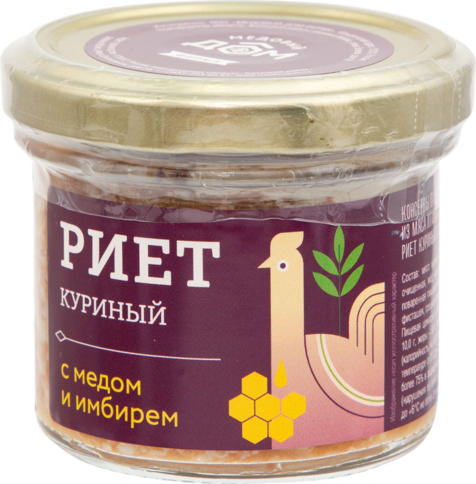 Риет Медовый дом ферма Куриный с медом и имбирем 100г