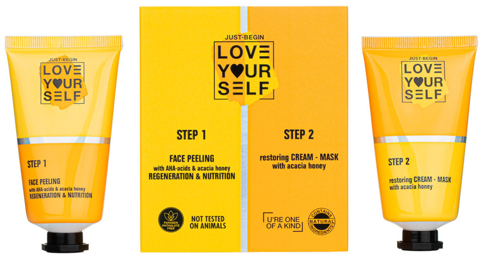 Набор косметический Love Yourslef Пилинг с AHA-кислотами и медом акации 50мл + Крем-маска Мед акации 50мл