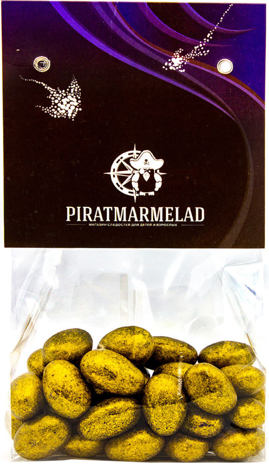 Драже Pirat Marmelad Миндаль в темном шоколаде Золото 200г