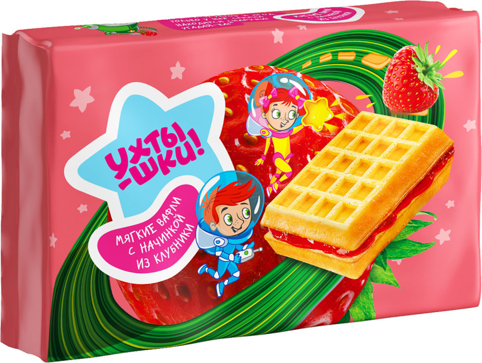 Вафли Ухтышки с клубникой 50г
