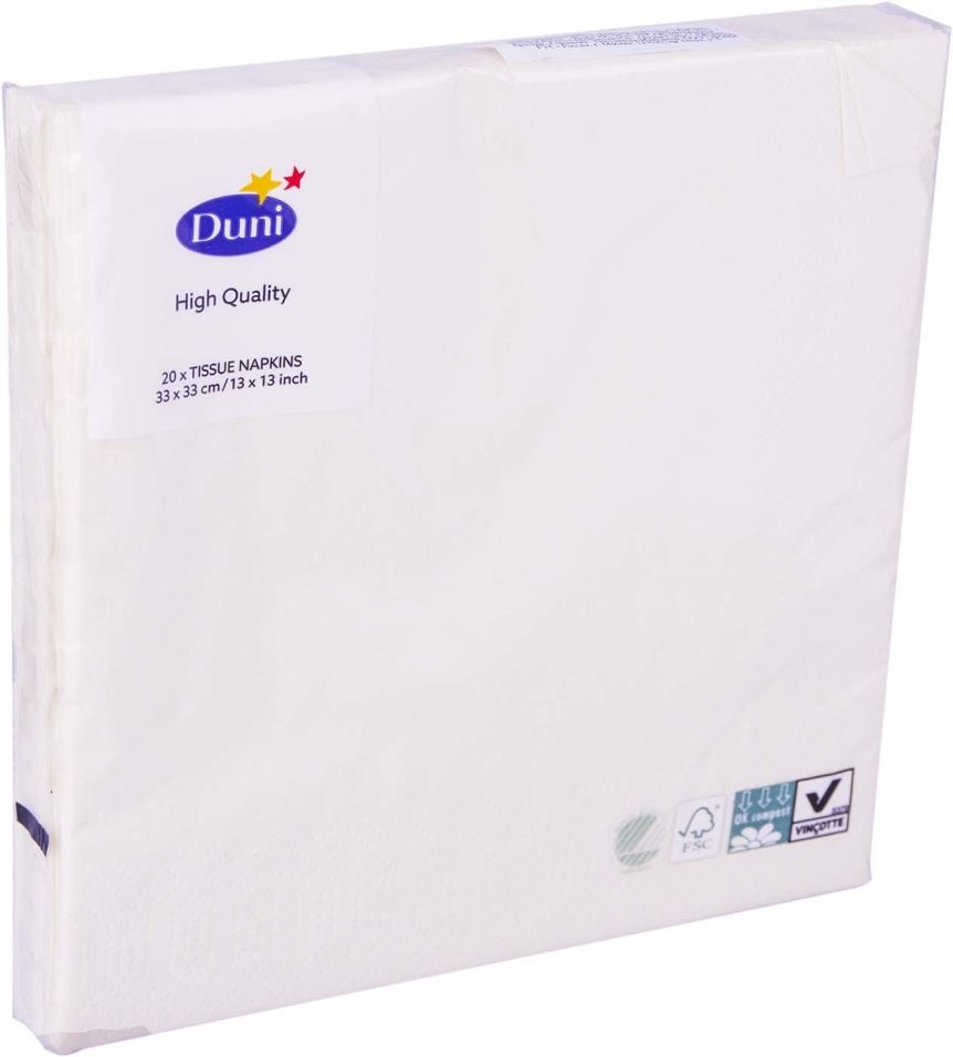 Салфетки бумажные Duni Cream 33*33см 20шт