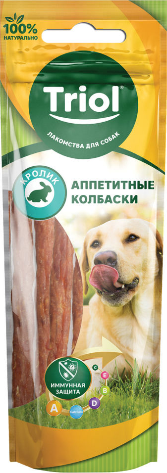 Лакомство для собак Triol Аппетитные колбаски из Кролика 40г Лакомство для собак Triol Аппетитные колбаски из Кролика 40г
