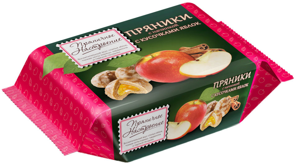 Пряники Пряничное Настроение с кусочками яблок 210г